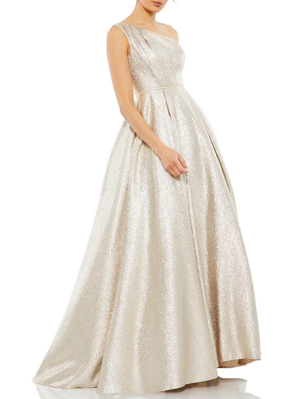 Womens Metallic Maxi Evening Dress Women's Plus-Size Apparel