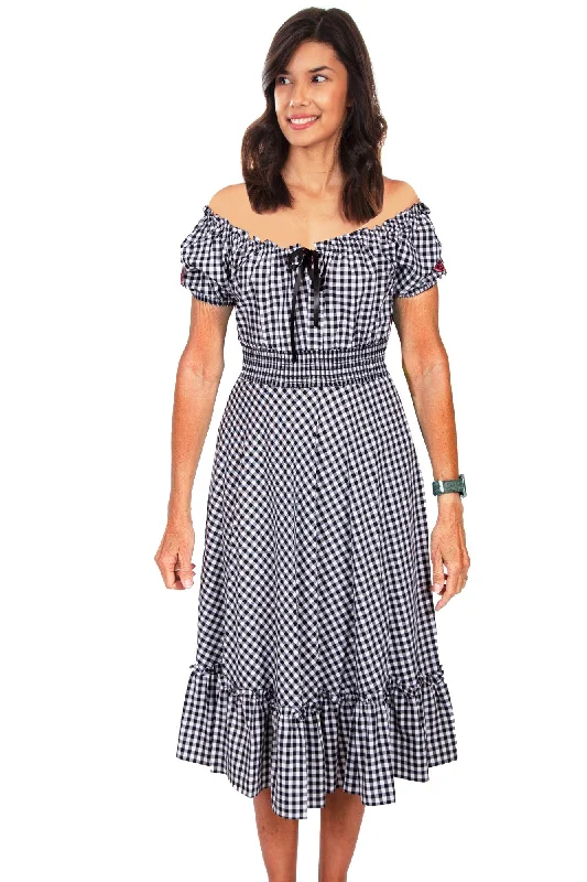 Scully Womens White 100% Cotton Gingham Check S/S Dress Flash Sale Or Flash Sales