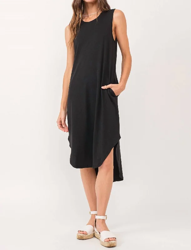 Sheridan Midi Tank Dress In Black Women's Professional Apparel