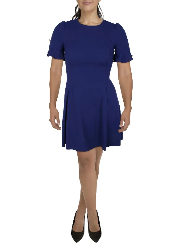 Womens Flounce Midi Fit & Flare Dress Women's Luxury Garments