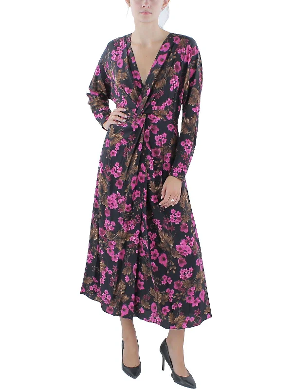 Womens Silk Midi Evening Dress Women's Transitional Garments