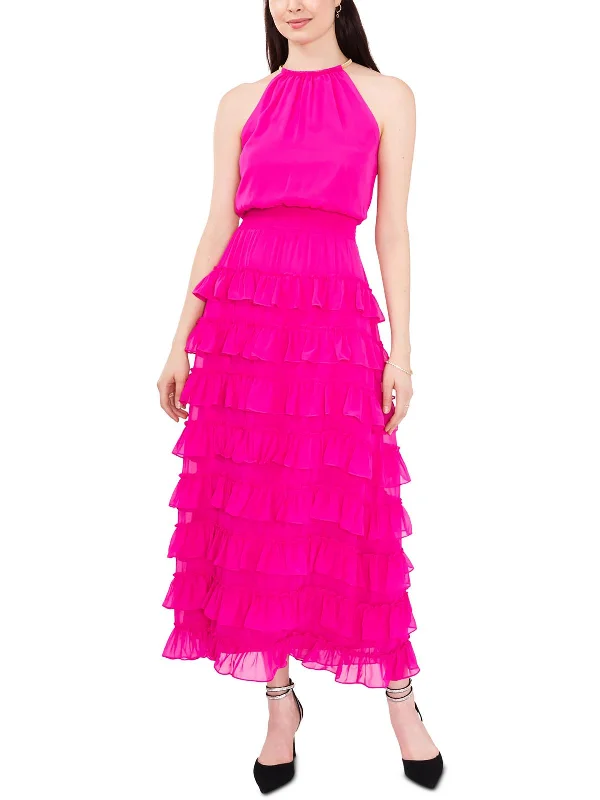 Womens Chiffon Tiered Evening Dress Women's High-Fashion Apparel