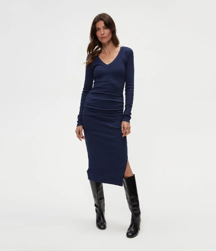 Nova Ribbed V-Neck Dress Athleisure Wear