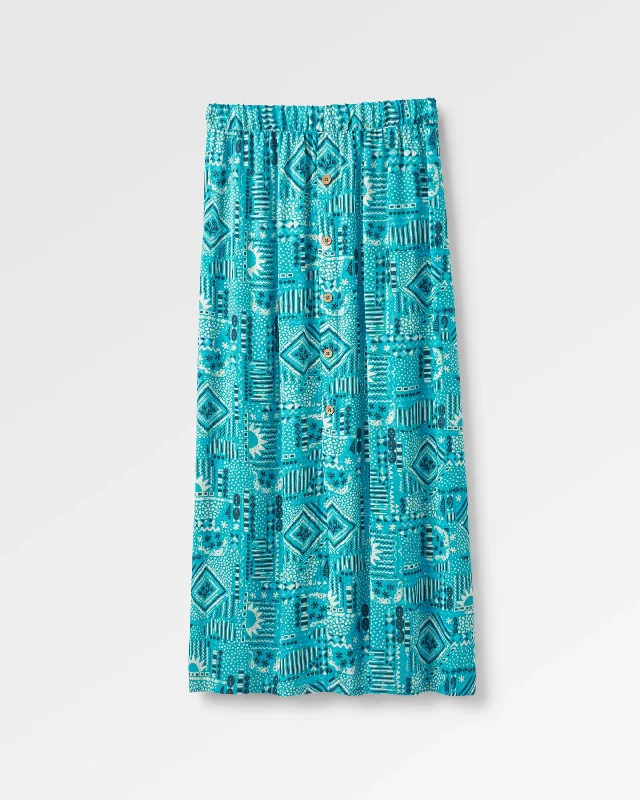 Hannah Skirt - Vintage Patchwork Blue Pool Women's Contemporary Apparel