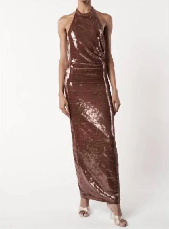 Alix Dress In Brown Online Boutiques Affordable