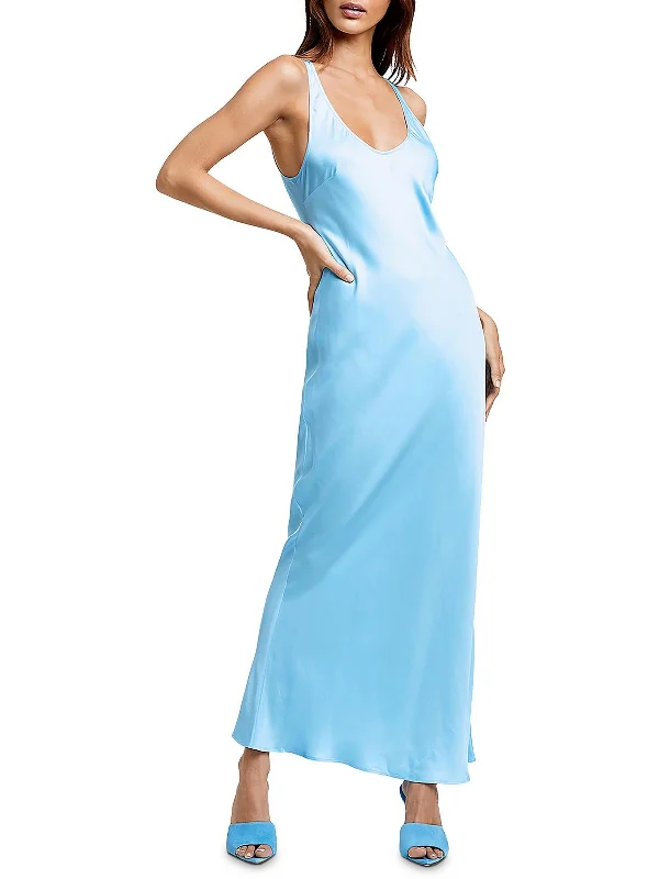 Womens Shimmer Maxi Slip Dress Trendy Women's Apparel