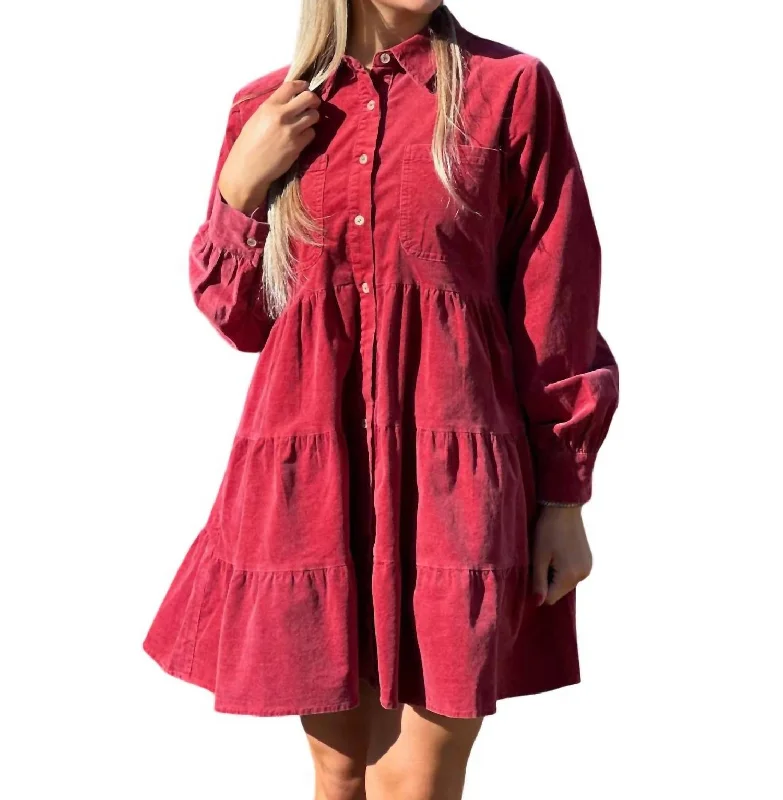 Solid Baby Doll Dress In Brick Timeless Women's Garments