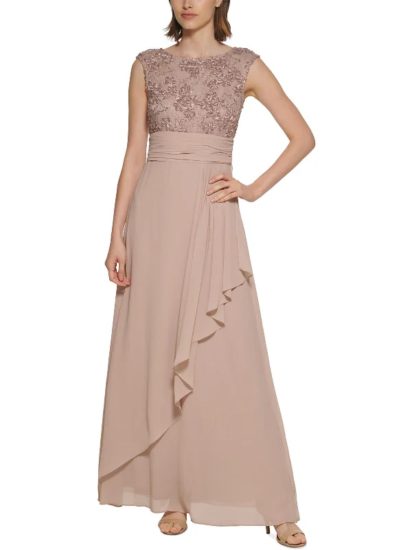 Womens Chiffon Lace Evening Dress Women's Stylish Outdoor Outfit