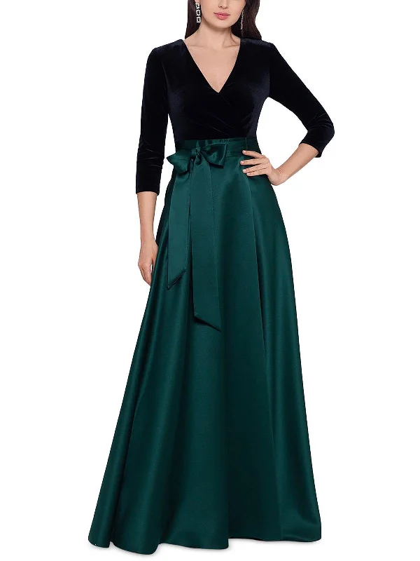 Petites Womens Velvet Maxi Evening Dress Clothing Sales