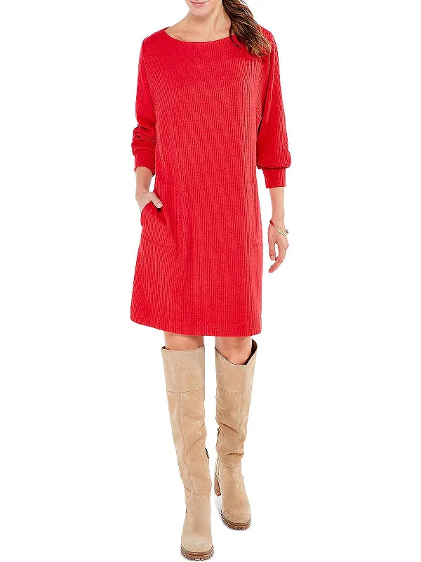 Womens Boatneck Cozy Sweaterdress Women Clothes