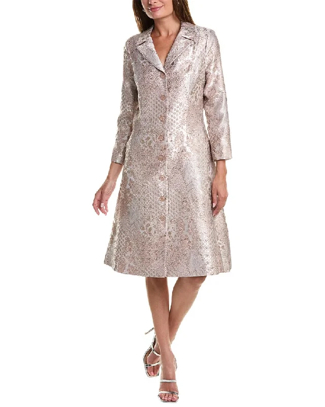 Teri Jon by Rickie Freeman Metallic Jacquard Shirtdress Outlet Clothing