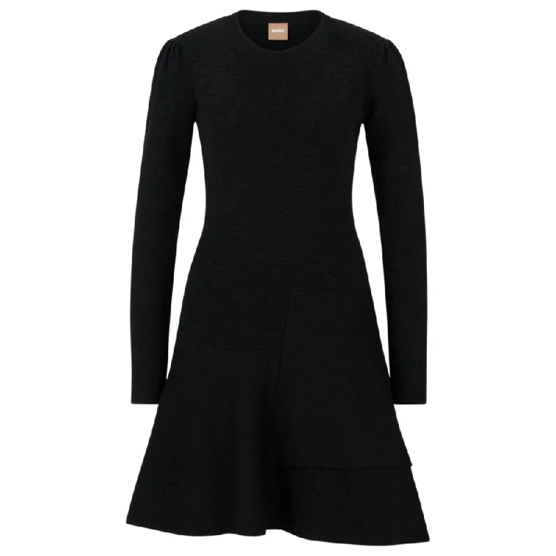 Long-sleeved dress in a sparkle-effect wool blend Edgy Fashion