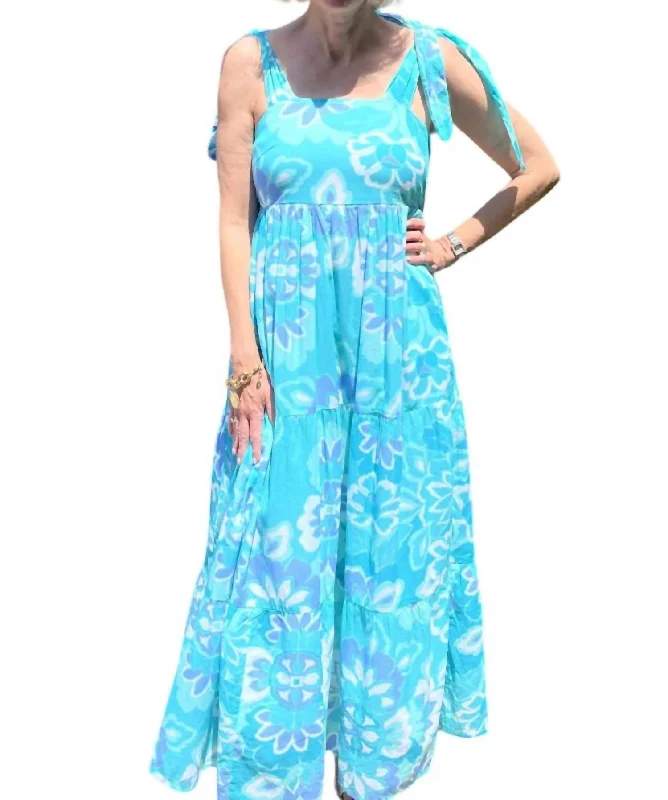 Rose Dress In Blooming Aqua Tile Women's Clothing For Special Occasions