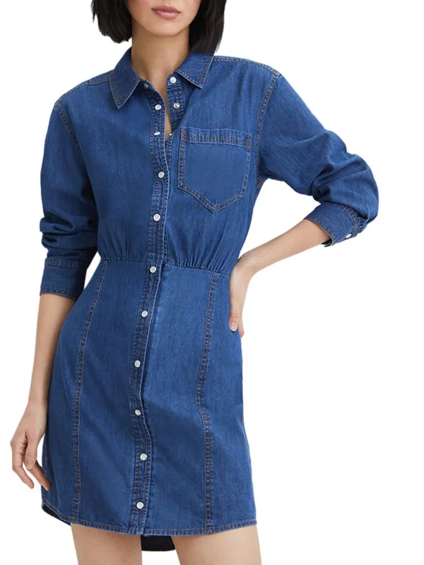 Keston Womens Collared Midi Shirtdress Women's Clothing For Travel