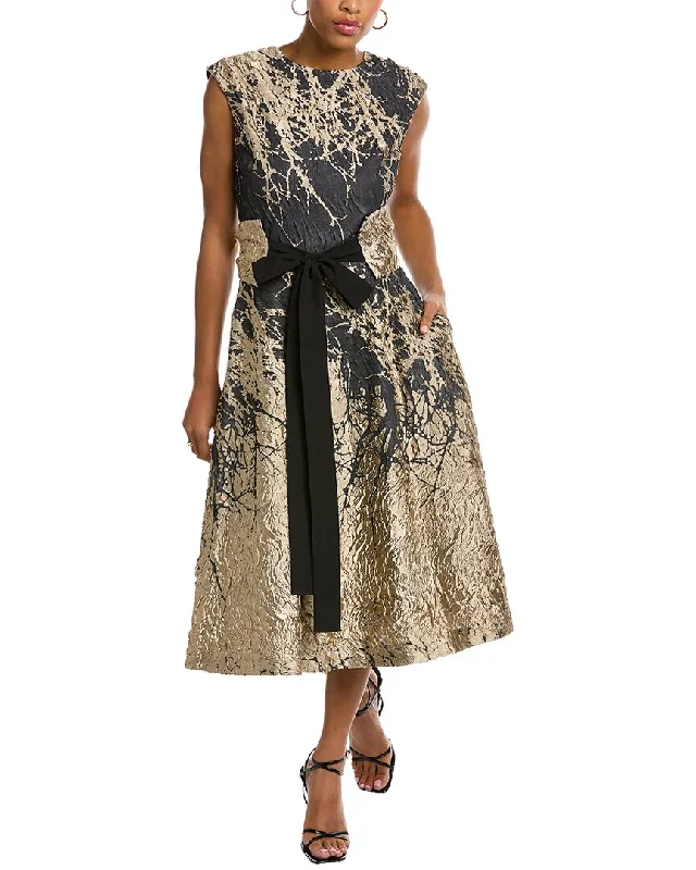 Josie Natori Pebble Cloque Silk-Blend Dress Versatile Women's Clothing for All Occasions