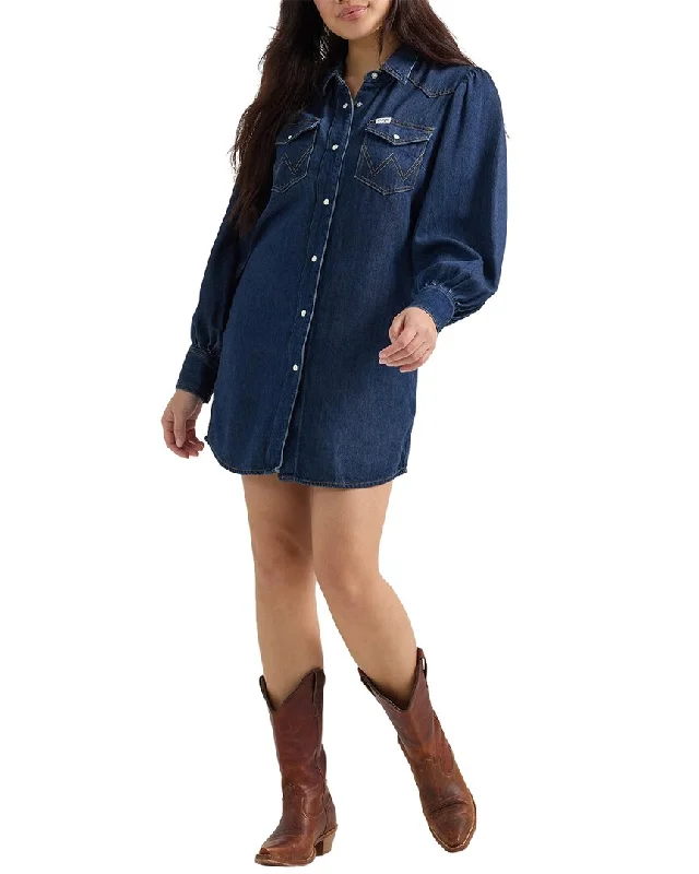 Wrangler Balloon Sleeve Shirtdress Women Wear Boutique