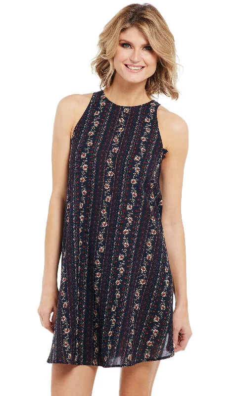 Cowgirl Up Womens Navy Multi Polyester Crochet Lace Slip Dress S/L Fashion-forward Women's Wear