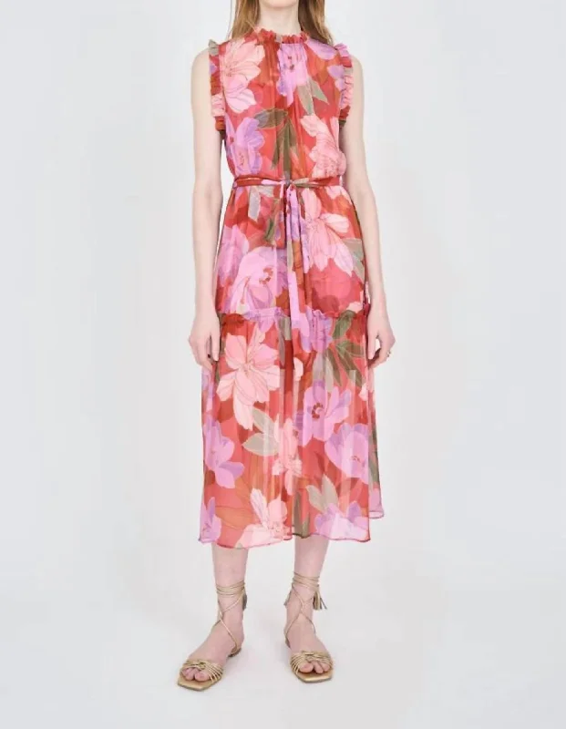 Gemma Dress In Hibiscus Women's Fashion Clothing