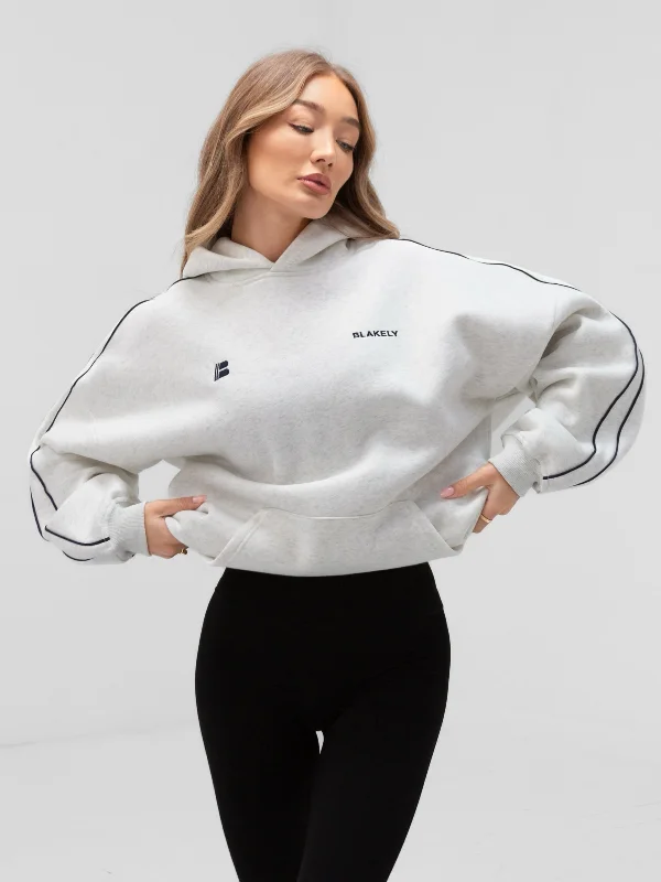 Apex Pro Oversized Hoodie - Marl White Casual Style for Busy Women