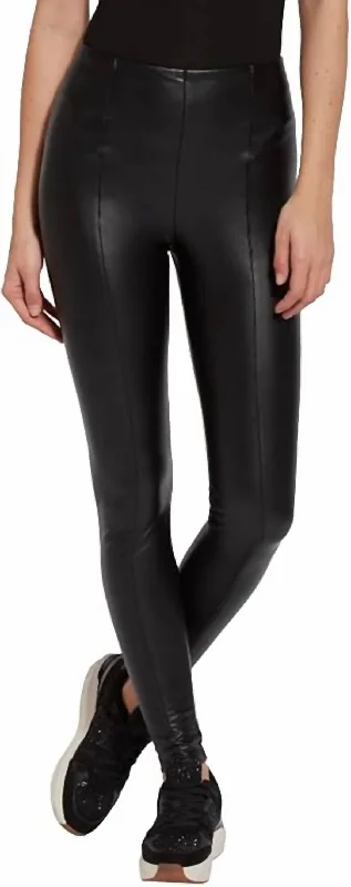 Hi Waist Vegan Leggings In Black Women's Stylish Professional Apparel