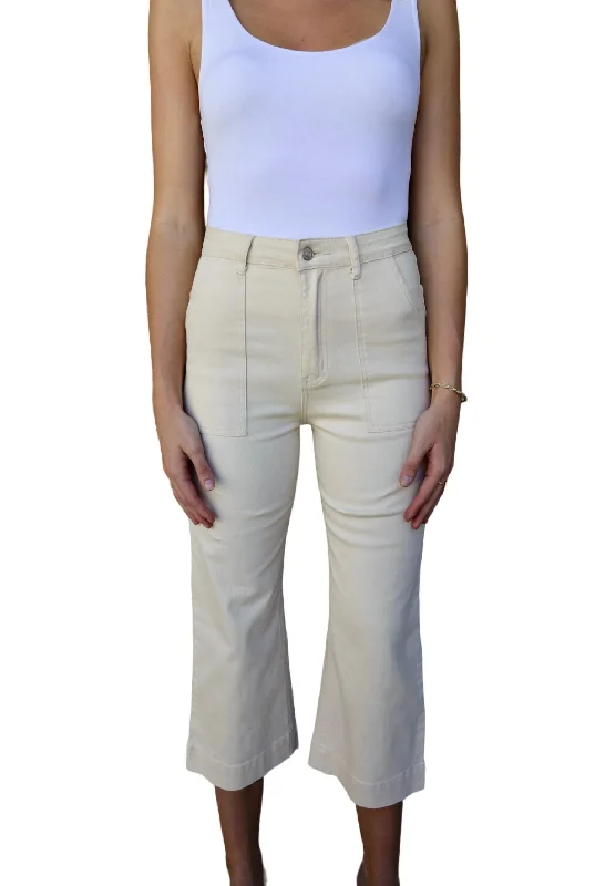 Claire Cropped Cargo Pants In Cream Women's Outerwear Clothing