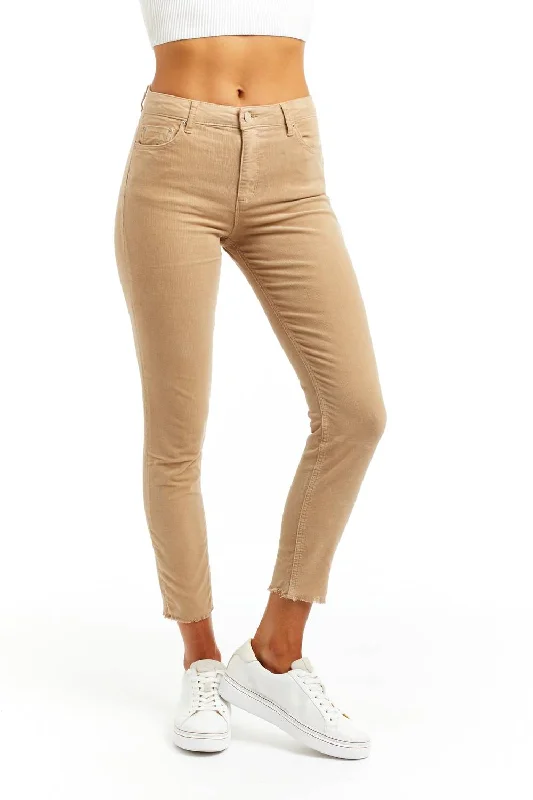 Mona High Rise Corduroy Skinny Jean In Camel Women's Everyday Attire