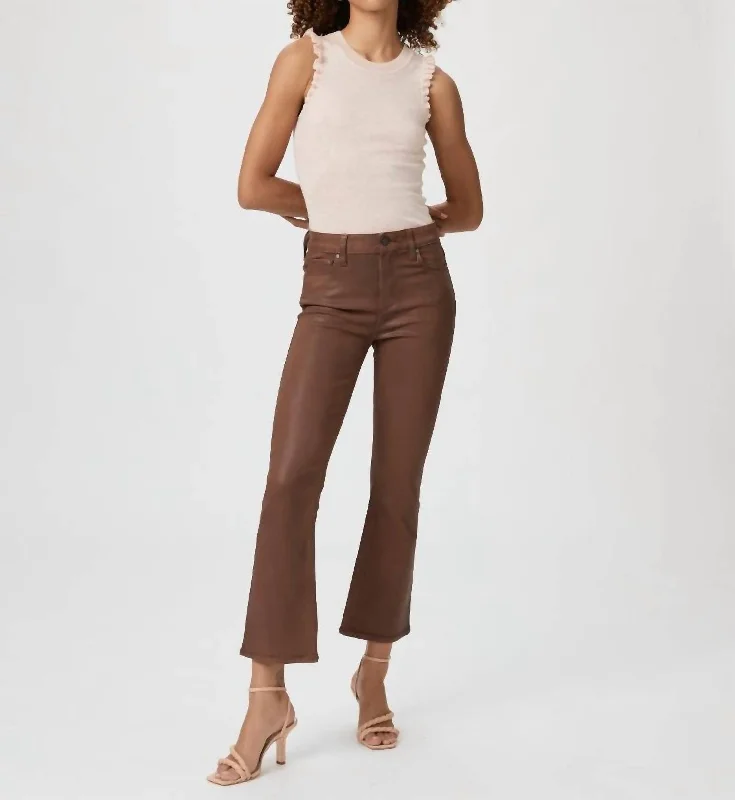 Claudine Pants In Cognac Luxe Coated Women's Attire