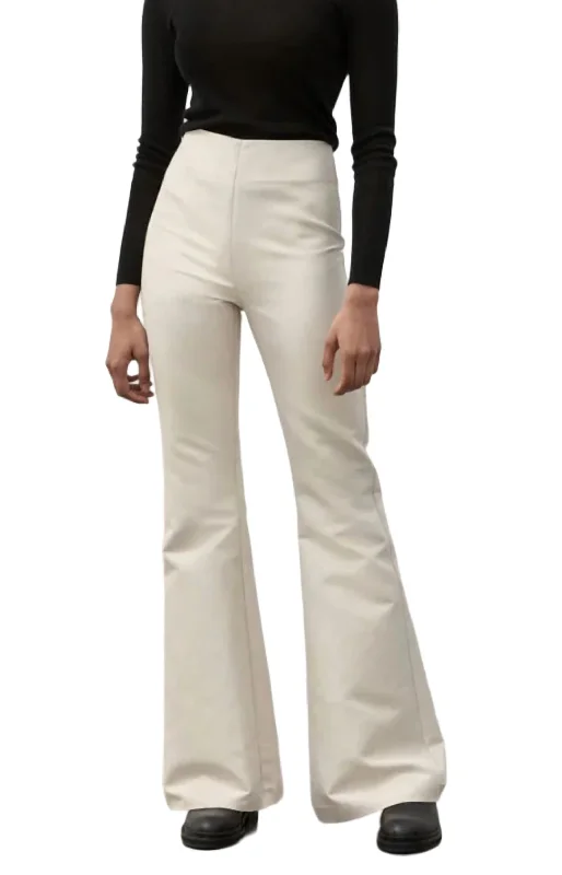 Flared Pant In Pearl Women's Luxury Apparel