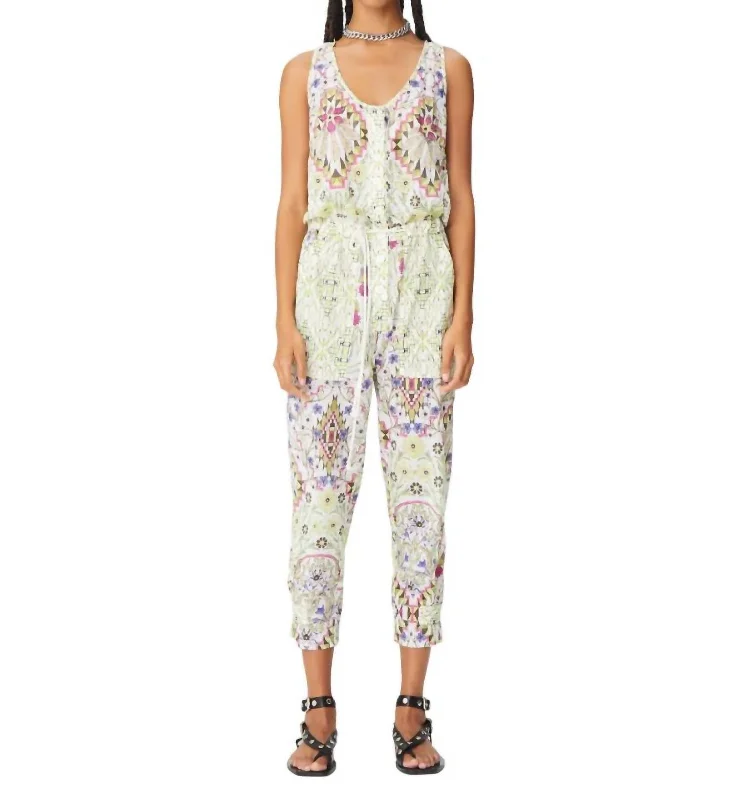 Esquel Iriel Jumpsuit In White Mix 150 Affordable Luxury Women's Apparel