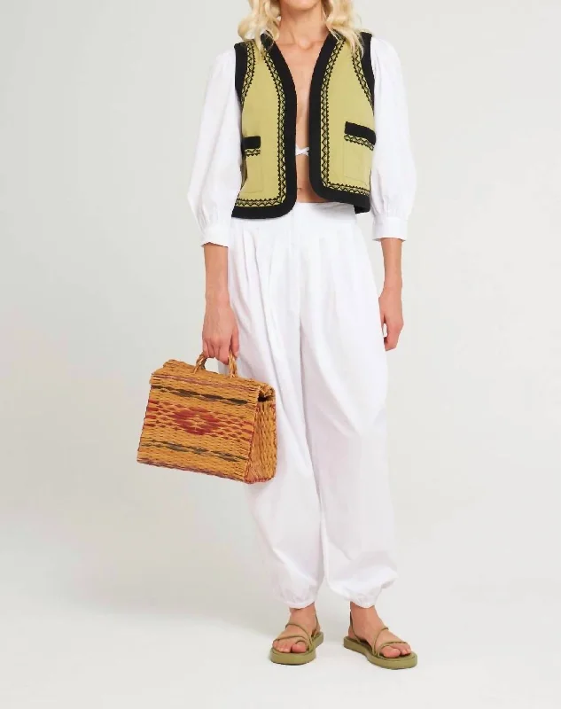 Karo Sarouel Harem Pant In White Women's Resort Garments