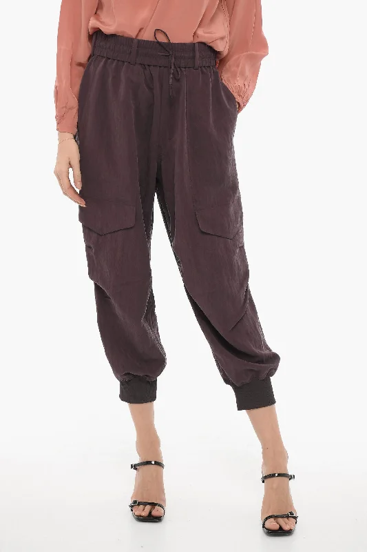 Y-3 by Yohji Yamamoto ADIDAS Wide Leg Cargo Pants with Elastic Waistband Women's Clothing With Trendy Designs