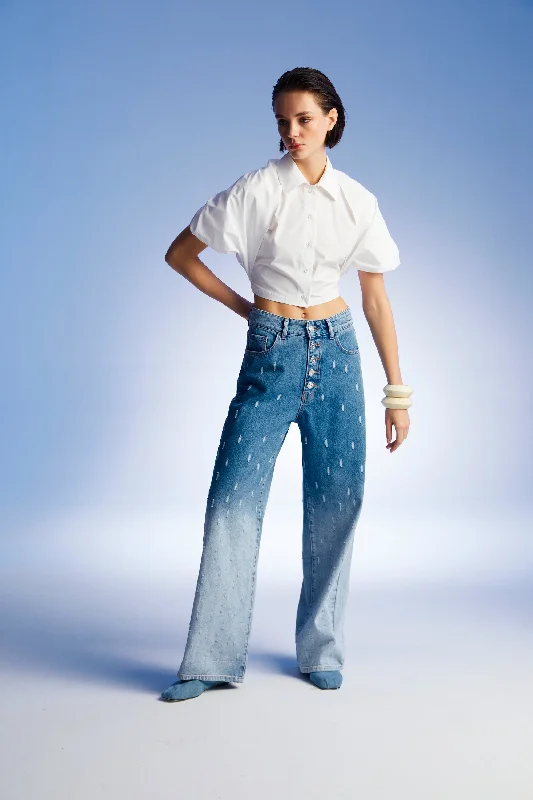 Gradient Wide Leg Jean Pants Clothing Online