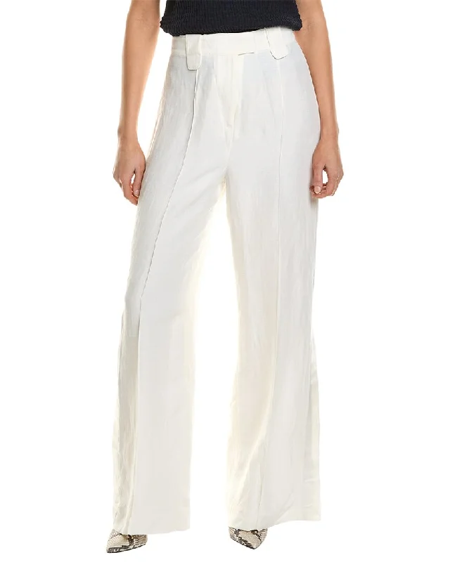 Ted Baker Wide Leg Tuxedo Linen-Blend Trouser Casual Chic Women's Clothes