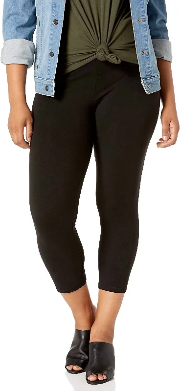 Women's Ultra Capri Leggings With Wide Waistband In Black Women's Fashion Clothes