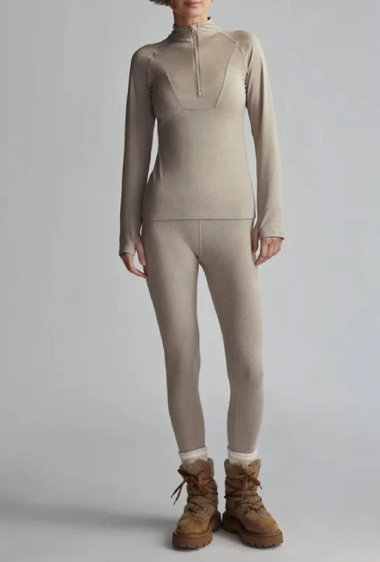 Always Warm Base Layer Half Zip In Taupe Marl Women's Seasonal Clothes