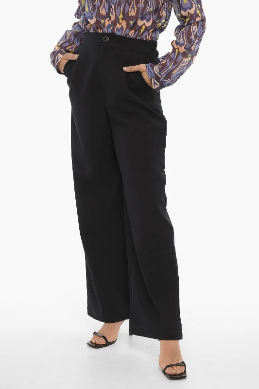 Oblò Unique Wide Leg Stretch Fabric Single-Pleat Pants Summer Sale