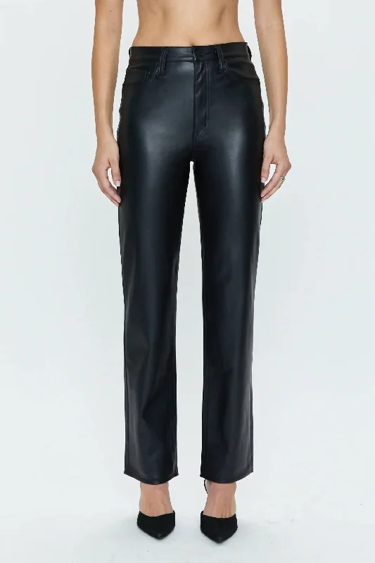 Cassie Super High Rise Straight Pant In Slate Black Minimalist Women's Fashion Clothing