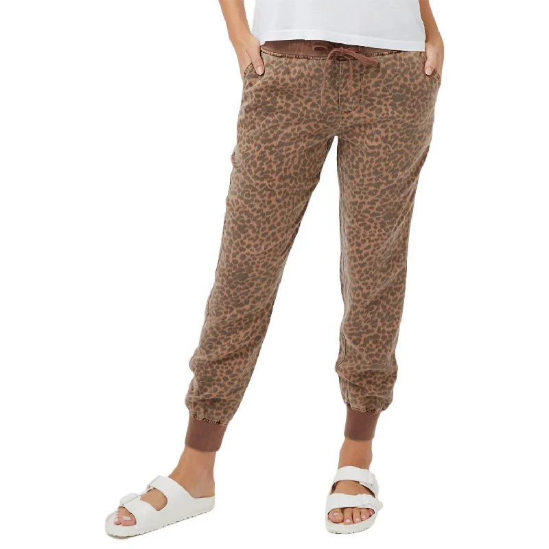 Leopard Jogger In Latte Women's Clothing For Special Occasions