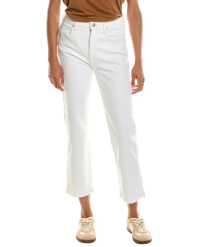 AMO Chloe Released Hem White Sand Crop Jean Women's Romantic Outfit