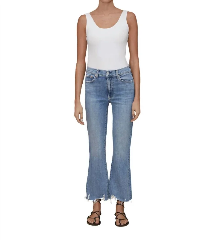 Bella Crop Flare Jean In Beach House Comfortable Women's Clothes