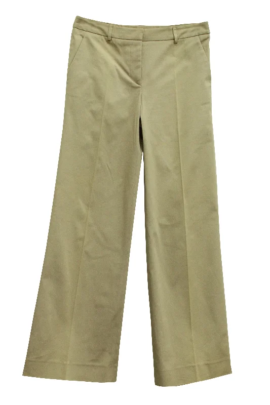 Red Valentino Flare Pants in Beige Cotton Stylish Women's Garments For Holidays