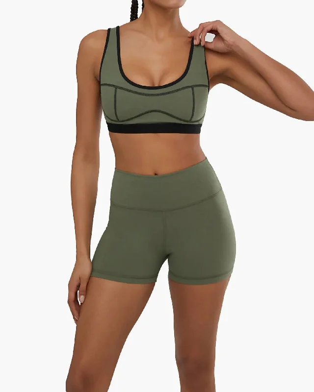 Scoop Neck Silhouette Bra In Army Green Women's Clothes