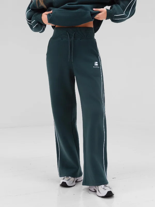 Apex Wide Leg Sweatpants - Teal Green Easygoing Women's Style