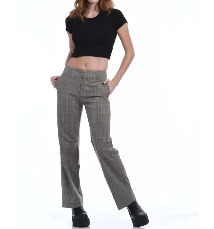 Junior Blake Ankle Length Pant In Plaid Women's High Street Fashion