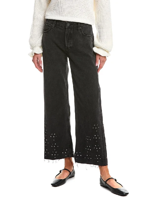 HUDSON Jeans Rosalie Black Glitter Wide Leg Jean Women's Outfit For The Office