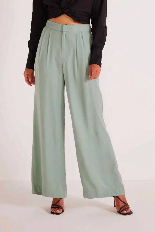 Eva Wide Leg Pant In Mint Charming Women's Holiday Apparel