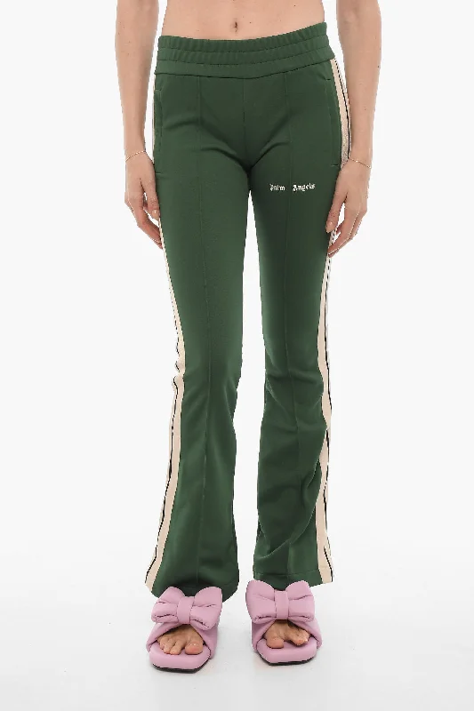 Palm Angels Flared Joggers with Contrasting Side Band Timeless Women's Clothing