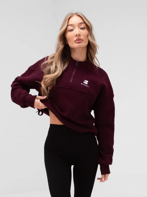 Apex Pro 1/4 Zip Jumper - Deep Burgundy Exclusive Women's Fashion Collection