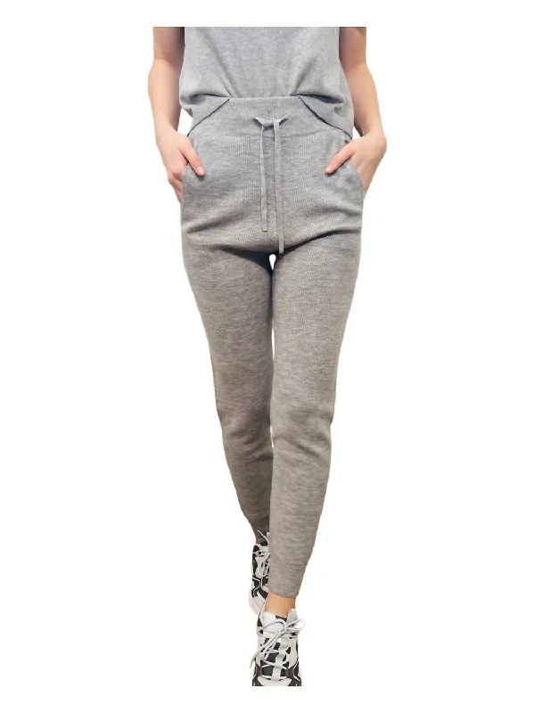 Knit Jogger In Grey Clothes For Woman