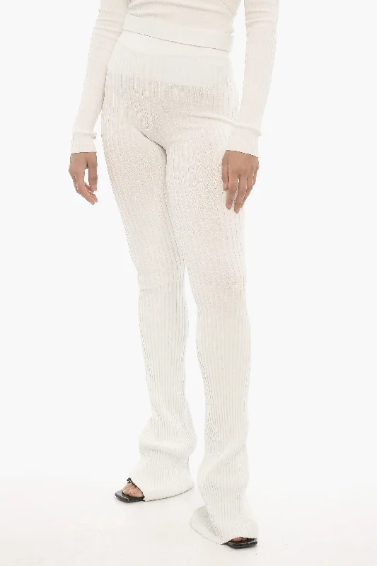 ANDREĀDAMO Ribbed Boot Cut Pants Rocker Chic Fashion